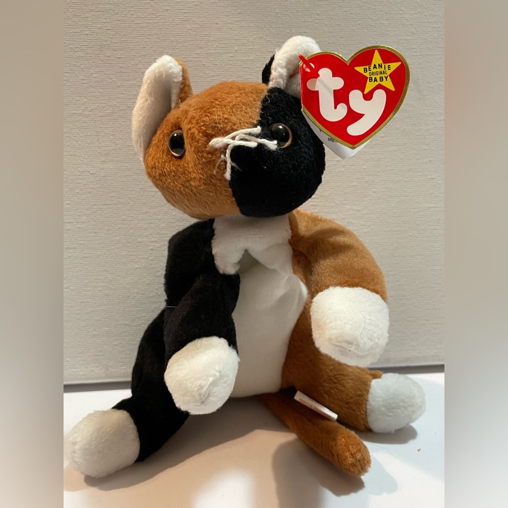 Ty Beanie Babies ORIGINAL Chip The Cat PVC Pellets RARE Retired